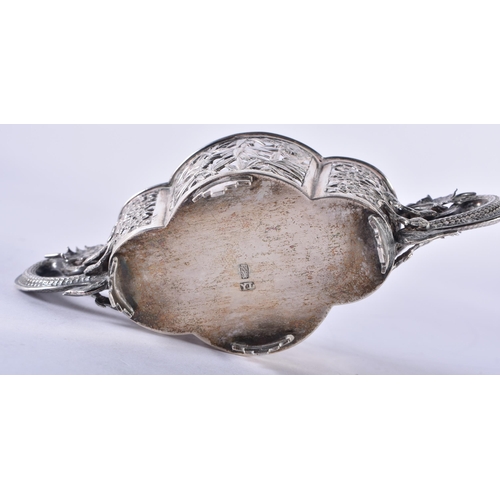 194 - A Chinese Silver Table Salt with Clear Glass Liner.  Chinese Marks 925 Silver.  XRF Tested for purit... 