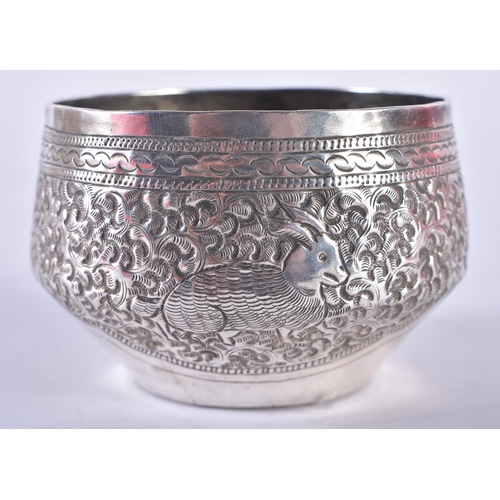 196 - A Continental Silver Bowl with Embossed Decoration.  XRF Tested for purity 800 Silver.  Weight 45g