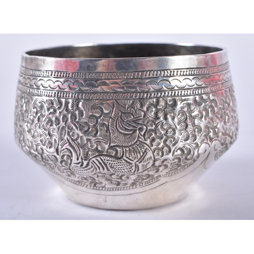 196 - A Continental Silver Bowl with Embossed Decoration.  XRF Tested for purity 800 Silver.  Weight 45g