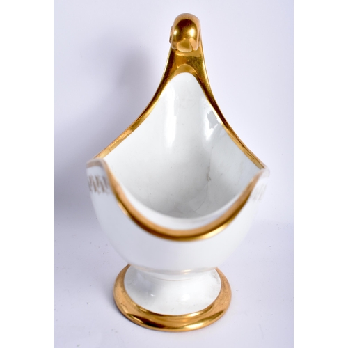 24 - A LATE 19TH CENTURY FRENCH SEVRES PORCELAIN SAUCEBOAT of elegant form, painted with delicate acorn l... 