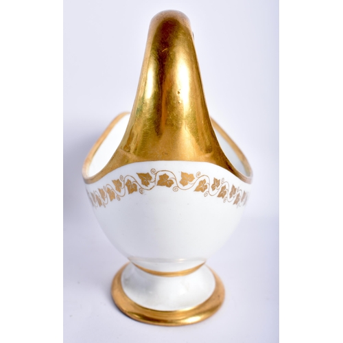 24 - A LATE 19TH CENTURY FRENCH SEVRES PORCELAIN SAUCEBOAT of elegant form, painted with delicate acorn l... 