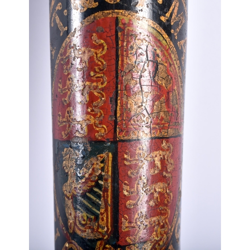 32 - AN ANTIQUE ENGLISH POLICE TRUNCHEON by William Parker of Hoburn London No 233, painted with a coat o... 