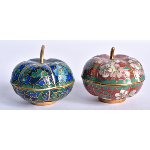 38 - SIX CHINESE REPUBLICAN PERIOD CLOISONNE ENAMEL WARES. Largest 11 cm high. (6)