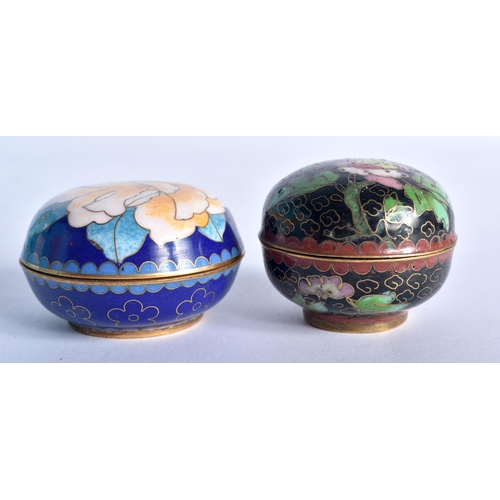 38 - SIX CHINESE REPUBLICAN PERIOD CLOISONNE ENAMEL WARES. Largest 11 cm high. (6)