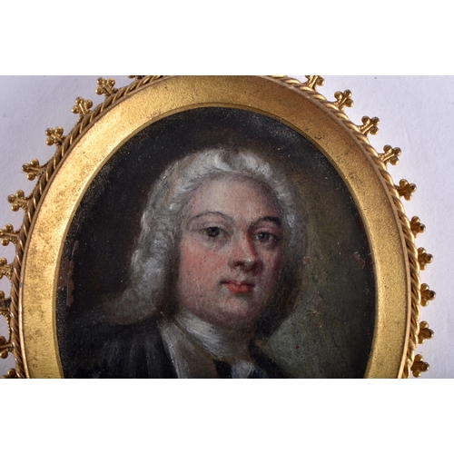 52 - Manner of Johan Stalbom (1712-1777) Portrait Miniature, Male wearing typical Georgian robes, within ... 