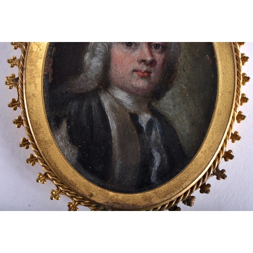 52 - Manner of Johan Stalbom (1712-1777) Portrait Miniature, Male wearing typical Georgian robes, within ... 