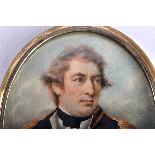 55 - Manner of Richard Woodman (1784-1859) Portrait Miniature, Male wearing a military tunic, gilt metal ... 