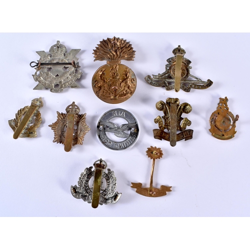 66 - Ten Military Cap Badges incl Canadian Scottish, Lancastrian, RASC, Welsh Guards, RWAFF, ATC, RA, RAM... 