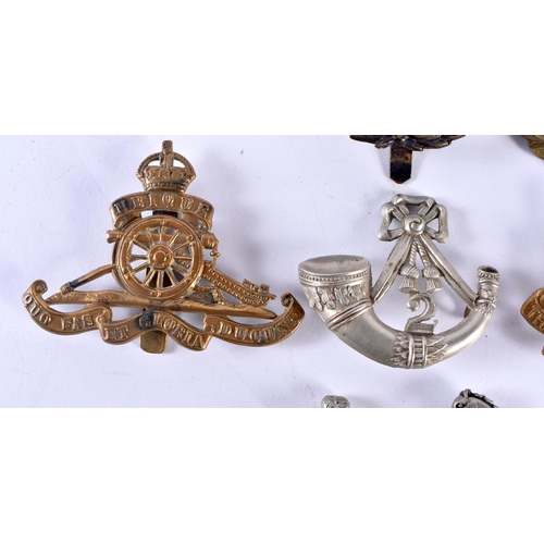 70 - Ten Military Cap Badges incl Royal Sussex, RASC, RAF, West Yorkshire. RA, Womans Land Army, Yorkshir... 