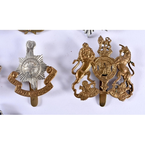 70 - Ten Military Cap Badges incl Royal Sussex, RASC, RAF, West Yorkshire. RA, Womans Land Army, Yorkshir... 