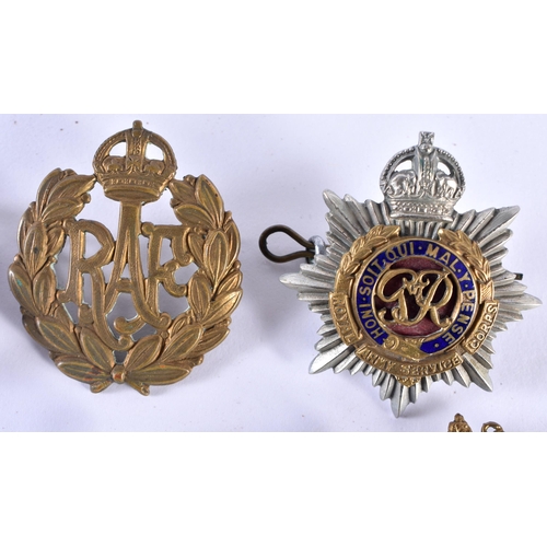 70 - Ten Military Cap Badges incl Royal Sussex, RASC, RAF, West Yorkshire. RA, Womans Land Army, Yorkshir... 