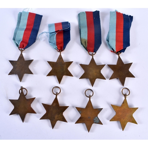 72 - Five WW2 39/45 Stars and Three France and Germany Stars - not inscribed (8)