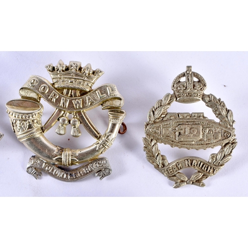 73 - Ten Military Cap Badges incl York and Lancaster Regiment, REME, Royal Berkshire. Lancashire Fusilier... 