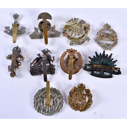 73 - Ten Military Cap Badges incl York and Lancaster Regiment, REME, Royal Berkshire. Lancashire Fusilier... 