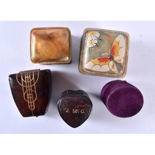 77 - Five Small Antique Ring Boxes. (5)