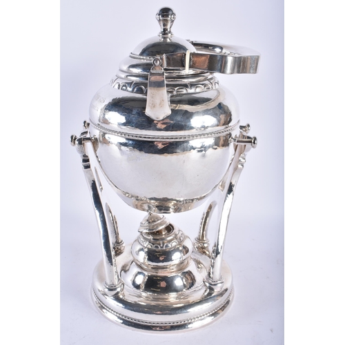 82 - A LARGE ART DECO DANISH SILVER SPIRIT KETTLE ON STAND Copenhagen, possibly by Johannes Siggaard, wit... 