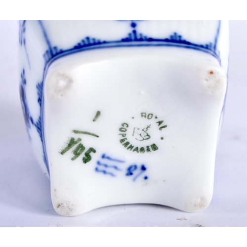 94 - A COLLECTION OF DANISH ROYAL COPENHAGEN BLUE AND WHITE PORCELAIN WARES including a vase, preserve po... 