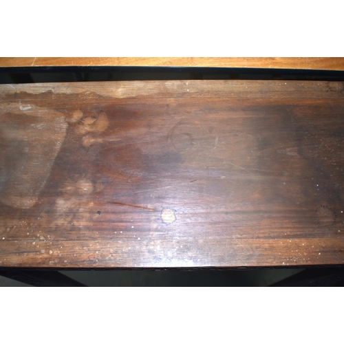 125B - A 19TH CENTURY CHINESE CARVED HARDWOOD ALTAR TABLE Qing, formed with assorted motifs. 100 cm x 34 cm... 