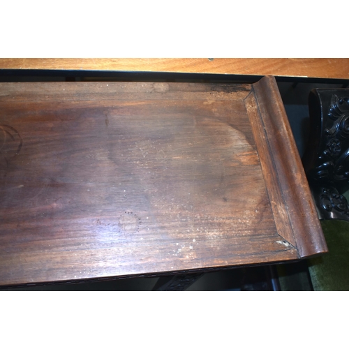 125B - A 19TH CENTURY CHINESE CARVED HARDWOOD ALTAR TABLE Qing, formed with assorted motifs. 100 cm x 34 cm... 