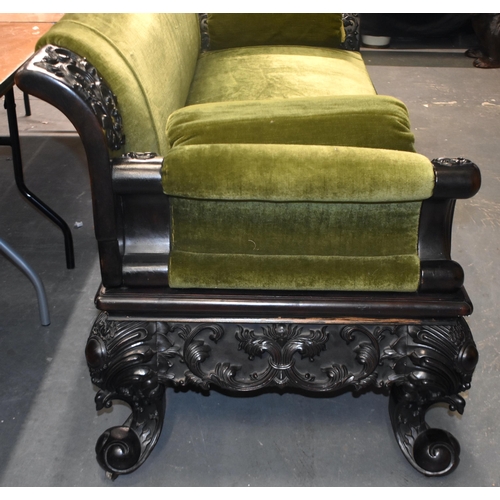 125C - A FINE LARGE 19TH CENTURY CHINESE EUROPEAN STYLE HARDWOOD SETTEE QIng, of exceptional quality, with ... 