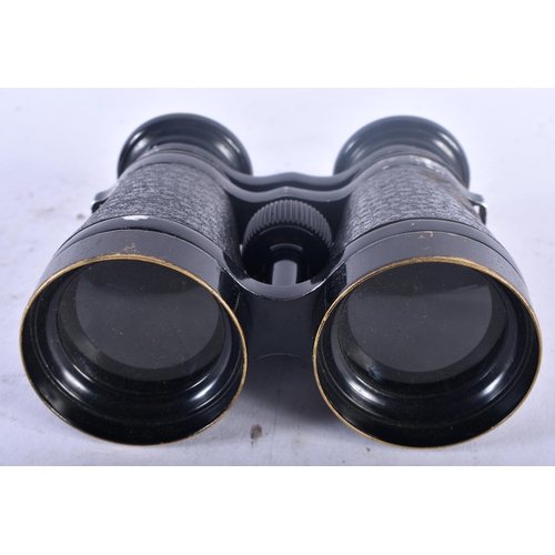 95C - A PAIR OF LAWRENCE & MAYO OF LONDON BINOCULARS. 12 cm x 8 cm extended.