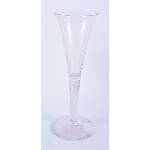 100 - FIVE GEORGE III SPIRAL TWIST WINE GLASSES. Largest 20.5 cm high. (5)