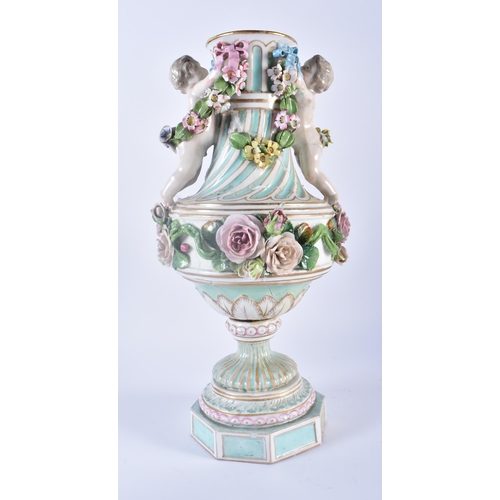 101 - A PAIR OF 19TH CENTURY FRENCH PARIS BISQUE PORCELAIN CANDLESTICKS together with a large 19th century... 