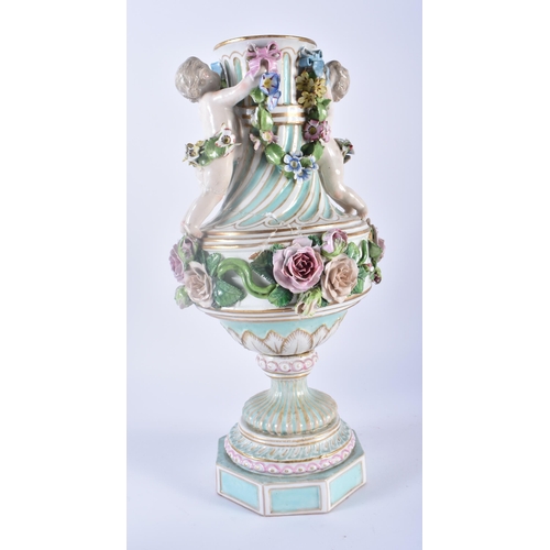 101 - A PAIR OF 19TH CENTURY FRENCH PARIS BISQUE PORCELAIN CANDLESTICKS together with a large 19th century... 