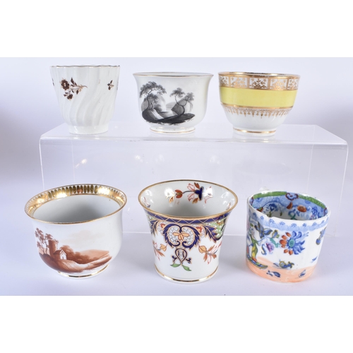 13 - TWELVE LATE 18TH/19TH CENTURY ENGLISH PORCELAIN CUPS including Chmaberlains & Graingers Worcester. L... 