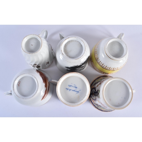 13 - TWELVE LATE 18TH/19TH CENTURY ENGLISH PORCELAIN CUPS including Chmaberlains & Graingers Worcester. L... 