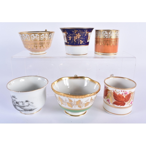 13 - TWELVE LATE 18TH/19TH CENTURY ENGLISH PORCELAIN CUPS including Chmaberlains & Graingers Worcester. L... 