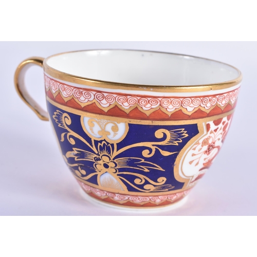 159 - Spode teacup and saucer painted with the Dollar pattern and a saucer dish in the same pattern but ... 