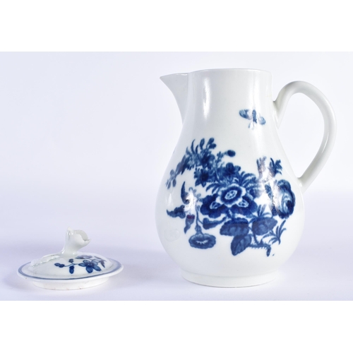 189 - Worcester sparrow beak jug and cover, a teabowl, two cups and two saucer in three flowers pattern, a... 