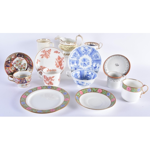 20 - A COLLECTION OF 19TH CENTURY ENGLISH PORCELAIN CUPS AND SAUCERS in various forms and sizes. largest ... 