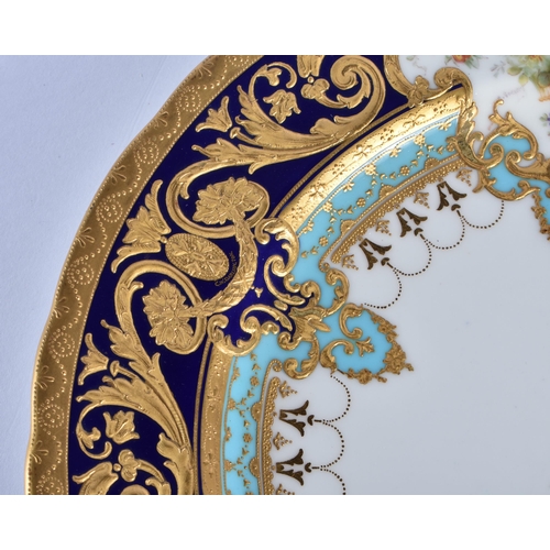 215 - Royal Crown Derby Judge Gary service entrée plate with initial G, highly gilt by George Darlington... 