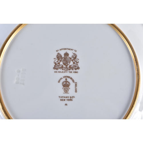 216 - Royal Crown Derby Judge Gary service pudding basin with initial G, highly gilt by George Darlingto... 