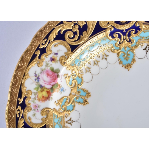 216 - Royal Crown Derby Judge Gary service pudding basin with initial G, highly gilt by George Darlingto... 