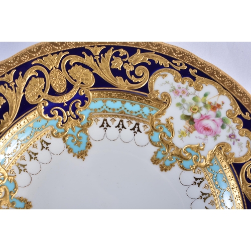 216 - Royal Crown Derby Judge Gary service pudding basin with initial G, highly gilt by George Darlingto... 