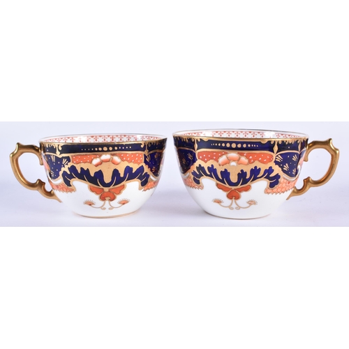 225 - Royal Crown Derby composite part tea service painted with imari pattern 5747 comprising six cups, sa... 