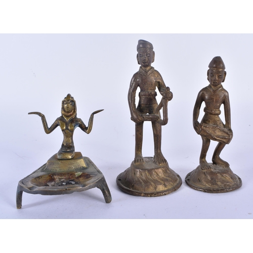 245 - FIVE EASTERN BRONZES. Largest 15 cm x 13 cm. (5)