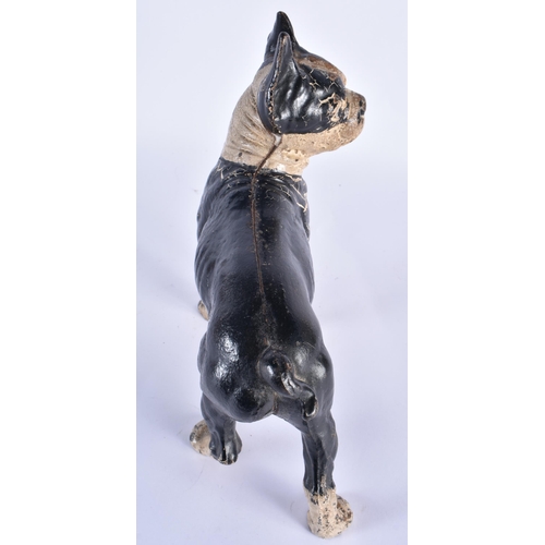 246 - A CAST IRON PUG DOG DOOR STOP. 26cm x 21 cm.