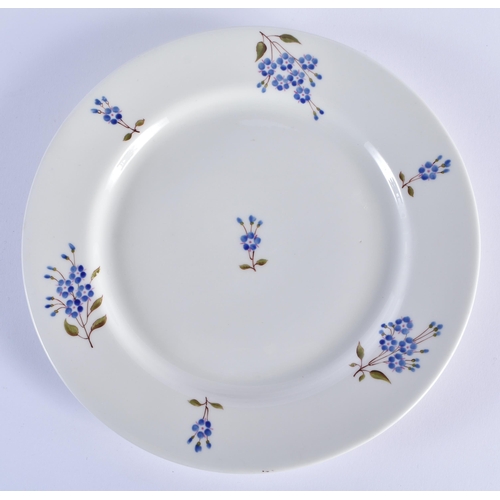 2 - AN EARLY 19TH CENTURY CHAMBERLAINS WORCESTER DINNER SERVICE painted with blue cornflowers. Largest 4... 