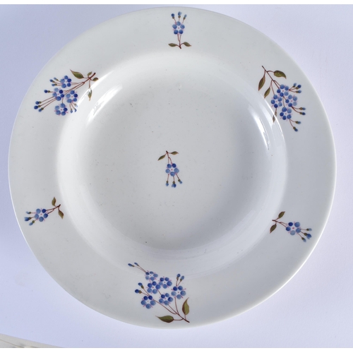 2 - AN EARLY 19TH CENTURY CHAMBERLAINS WORCESTER DINNER SERVICE painted with blue cornflowers. Largest 4... 