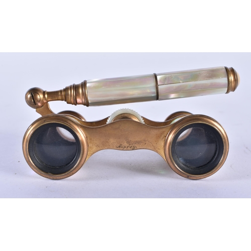 268 - A PAIR OF MOTHER OF PEARL OPERA GLASSES. 18cm x 7 cm.