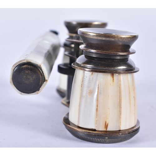 270 - A PAIR OF MOTHER OF PEARL OPERA GLASSES. 18cm x 7 cm.