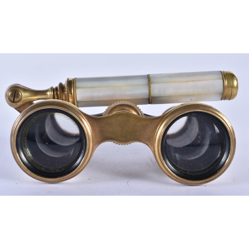 272 - A PAIR OF MOTHER OF PEARL OPERA GLASSES. 18cm x 7 cm.