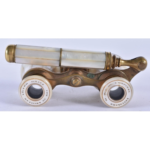 272 - A PAIR OF MOTHER OF PEARL OPERA GLASSES. 18cm x 7 cm.