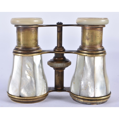 274 - A PAIR OF MOTHER OF PEARL OPERA GLASSES. 9 cm x 8 cm.