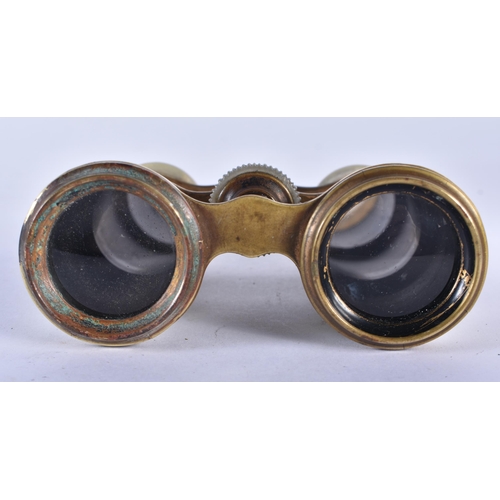 274 - A PAIR OF MOTHER OF PEARL OPERA GLASSES. 9 cm x 8 cm.