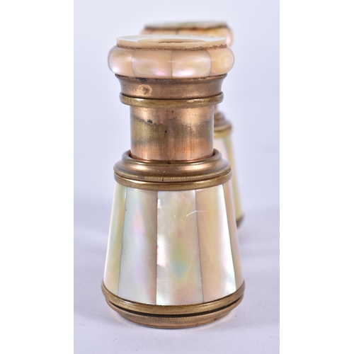 276 - A PAIR OF MOTHER OF PEARL OPERA GLASSES. 9 cm x 8 cm.